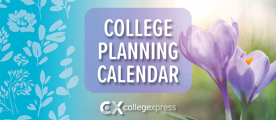 Purple crocuses next to words College Planning Calendar with CX logo