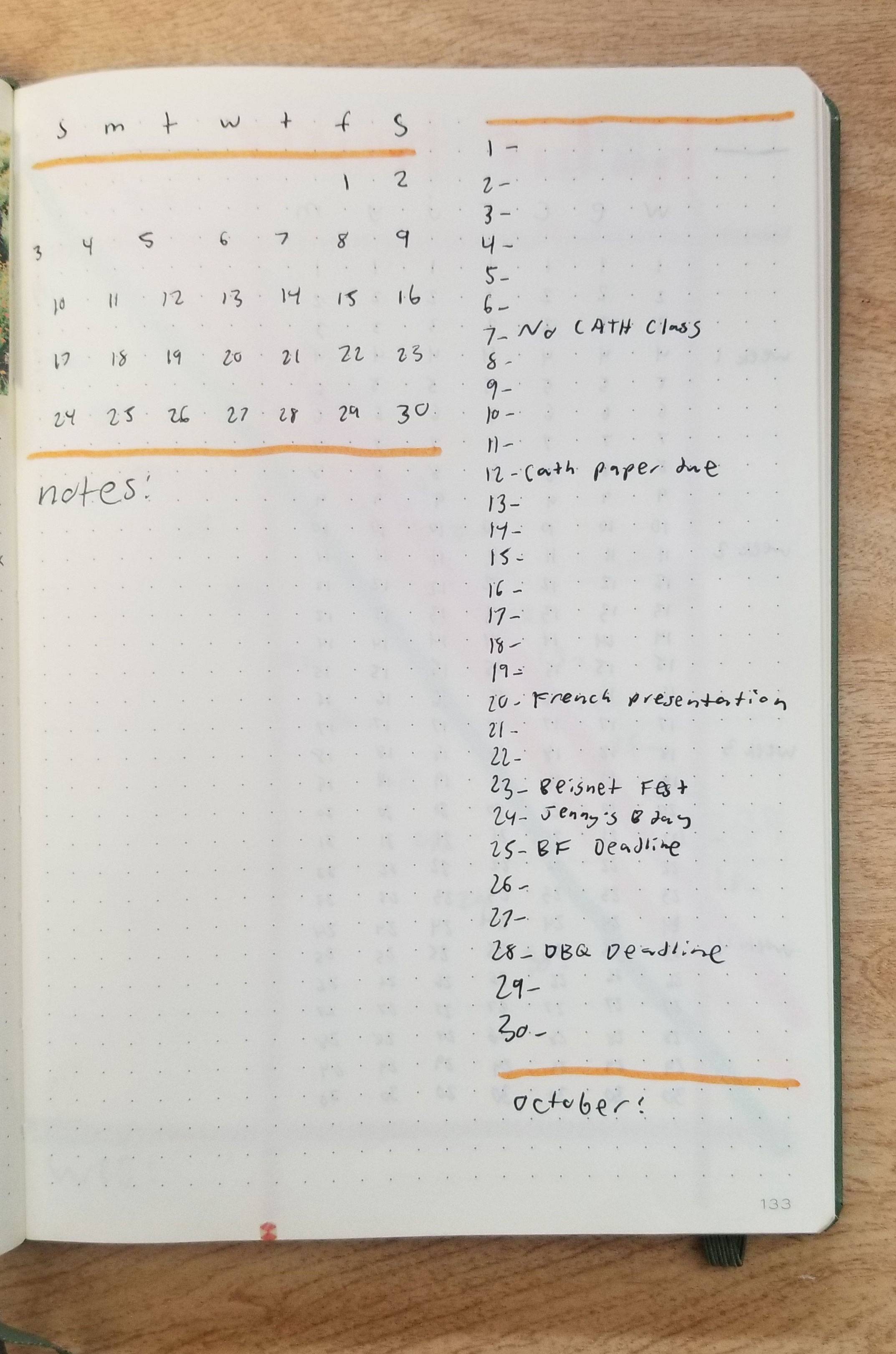 How I use my bullet journal to stay organized in college