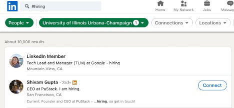 People at University of Illinois LinkedIn screenshot