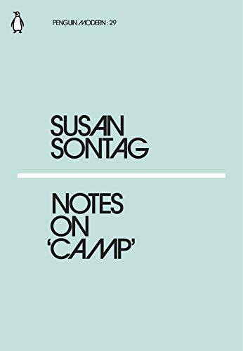 Notes on Camp book cover; title of book and author name on blue background 