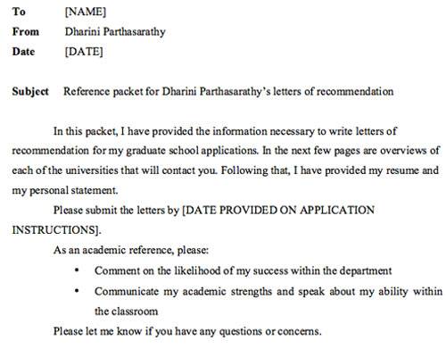 Email Asking For Recommendation Letter Database Letter Template