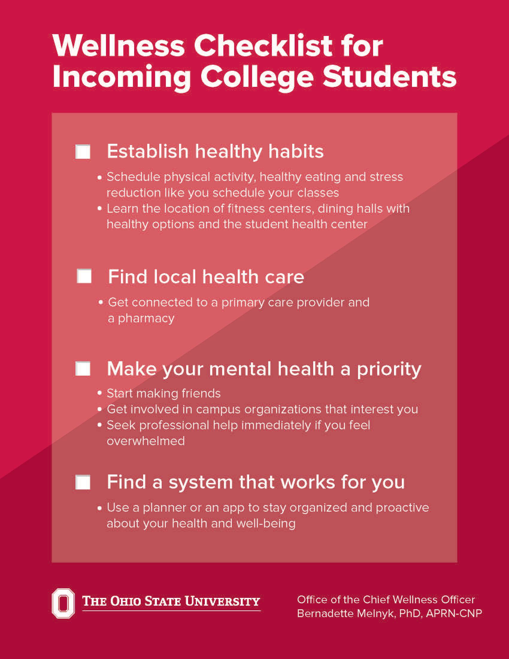 health checklist inforgraphic